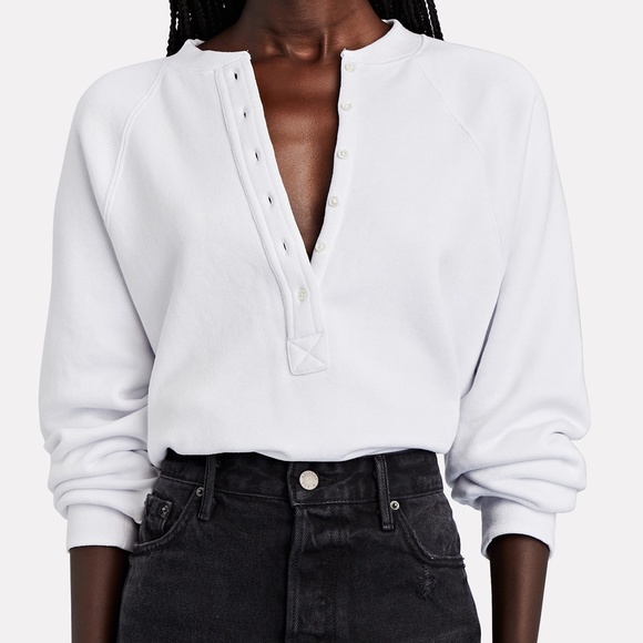 Marissa Web So Uptight Plunge Henley Sweatshirt - Picture 4 of 15